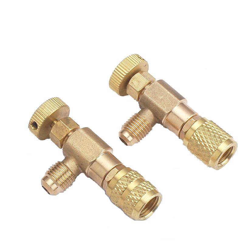 1 st vätska  r410 r22 kylverktyg adapter för luftkonditionering säkerhetsventil 1/4 " 5/16 " tum han-/hongänga slangventiler