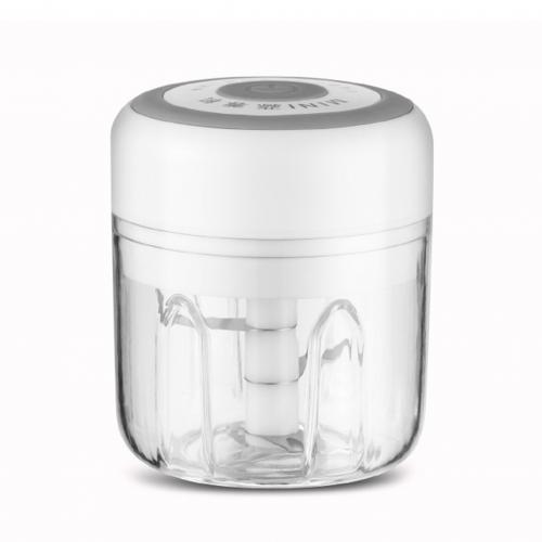 Picador de alho elétrico portátil de 250ml, mini picador de legumes, aço inoxidável, carregamento usb para moer alho, pimenta, carne: Branco