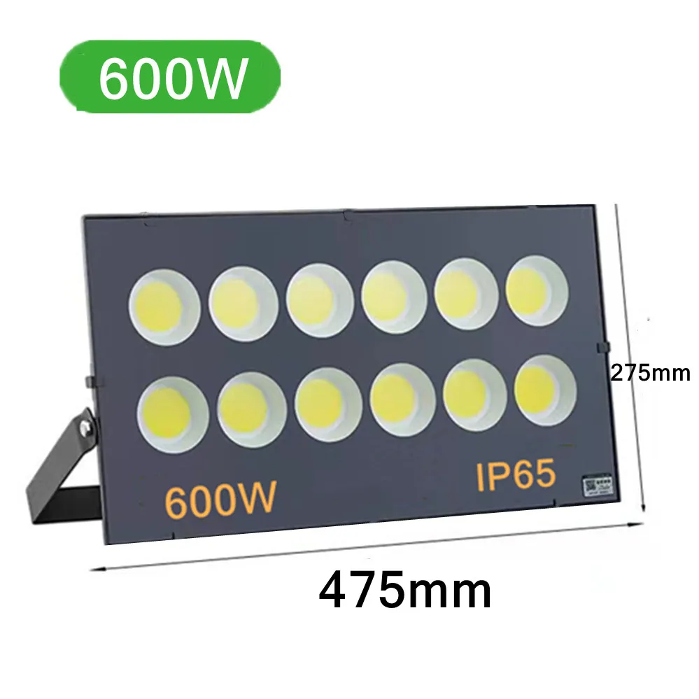 Led udendørs projektør spotlight  ip66 vandtæt lampe  ac220v led projektør have gadelampe 50w 100w 200w 300w 500w 600w: Hvid
