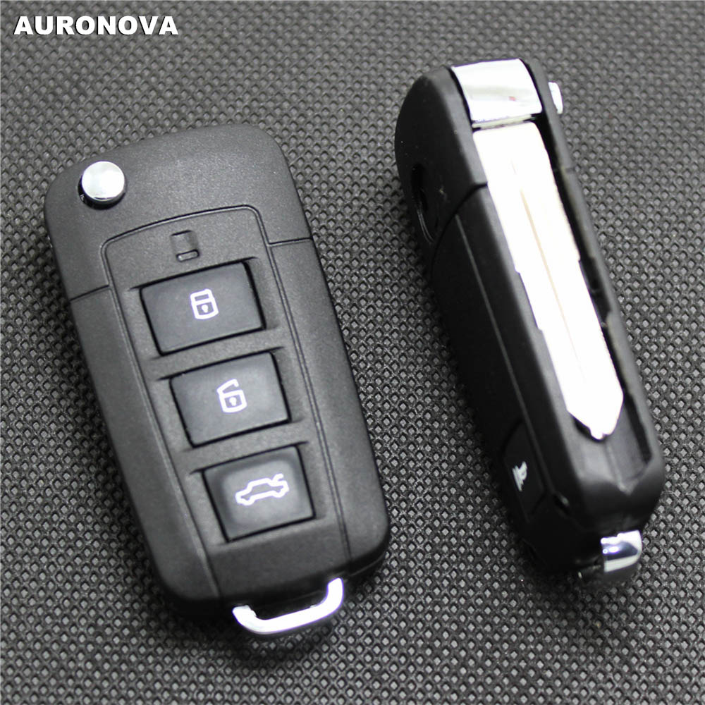 AURONOVA-carcasa de llave plegable para Kia Cerato, 3 + 1 botones traseros, funda para mando a distancia del coche