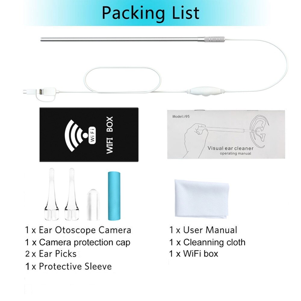 3 in 1 WiFi Endoskop Inspektion Kamera Endoskop Inspektion Ohr Wachs Entferner Werkzeug Wasserdichte Kamera Für Android & IOS Smartphone