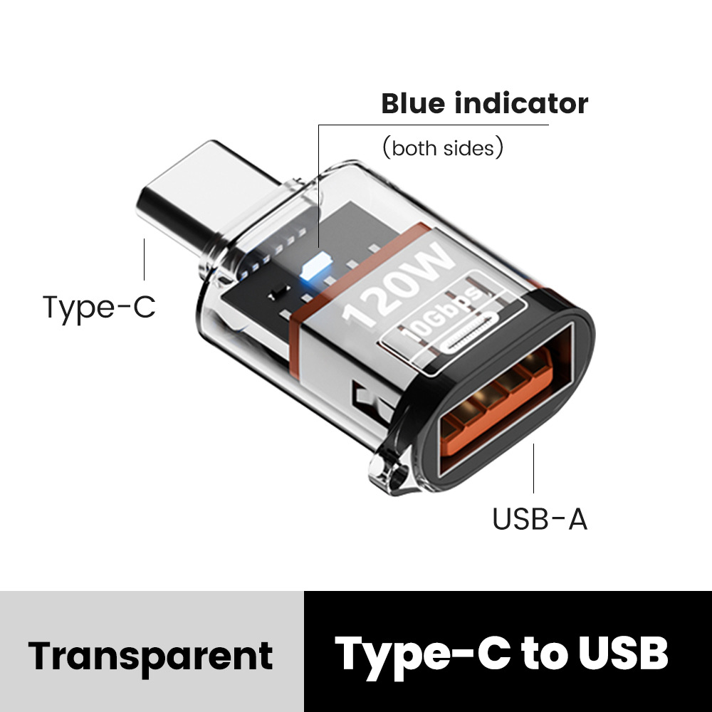adapter USB C OTG 120W Typ C robić USB przenosić Danych Ładowanie adapter 10Gbps USB Żeńnarty robić Typu C Męnarty Złącze dla IPhone 16 15: Niebieski