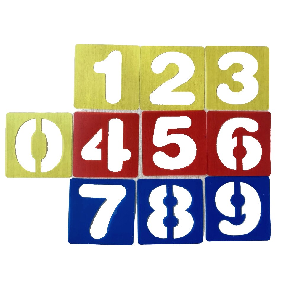 10-piece Stencils for Painting Plastic Alphabet and Number Template Children Learning Supplies DIY Crafts Artwork