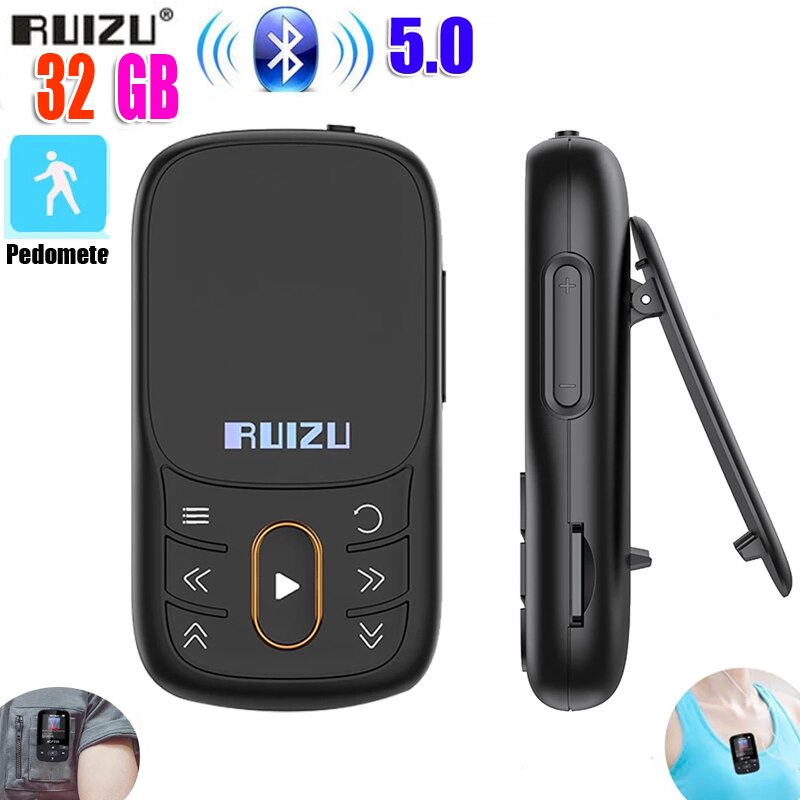 RUIZU H9 Metal MP4 Player Bluetooth 5.0 Built-in Speaker 3.8inch Full Touch Screen Support FM Radio,Recording,Video,E-book: RUIZUX68Built-in 32G