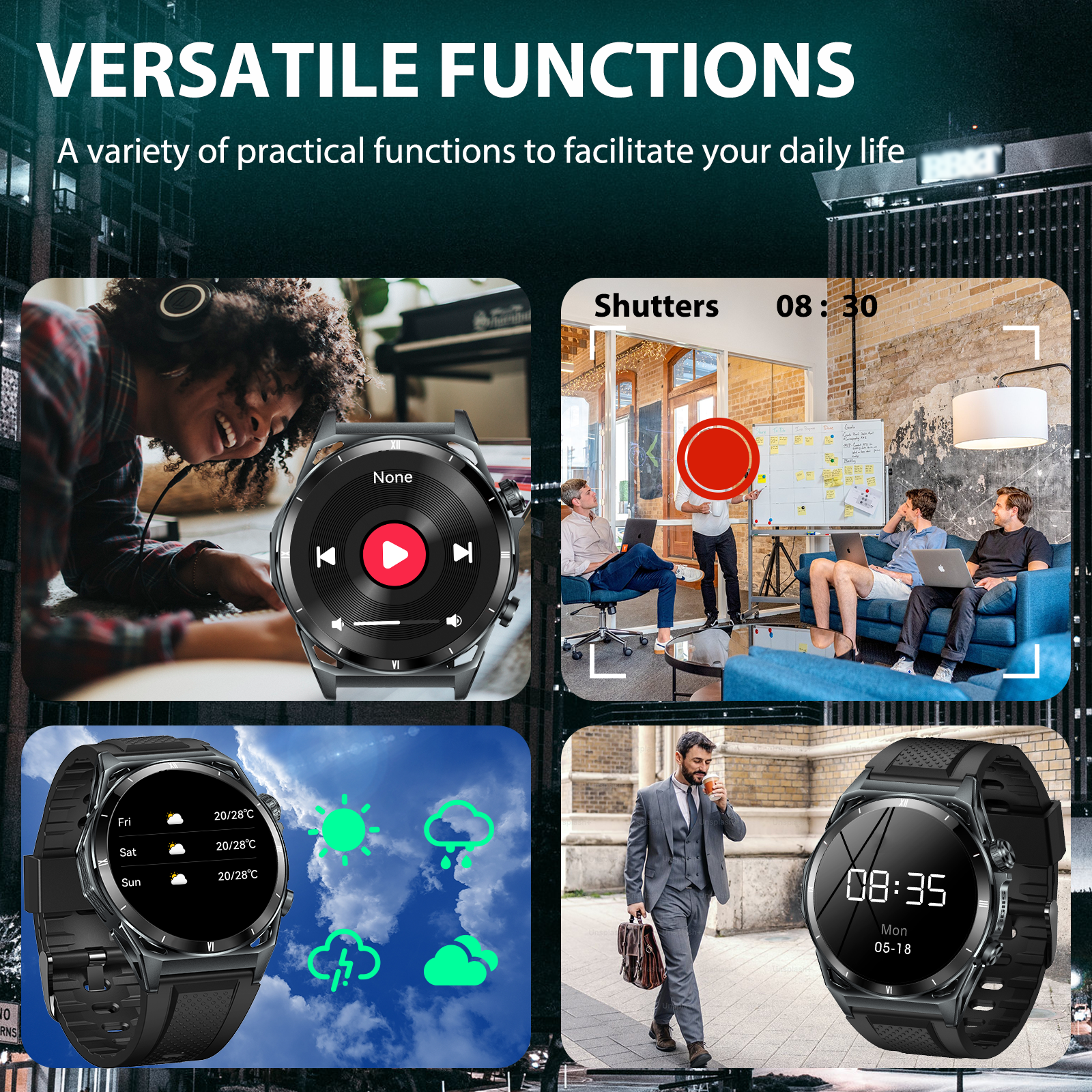 EIGIIS nowy inteligentny zegarek KE6 1.43 "wyświetlacz AMOLED mężczyźni czarny zegarek sportowy seria KE Bluetooth monitor zdrowia połączeń IP68 wodoodporny