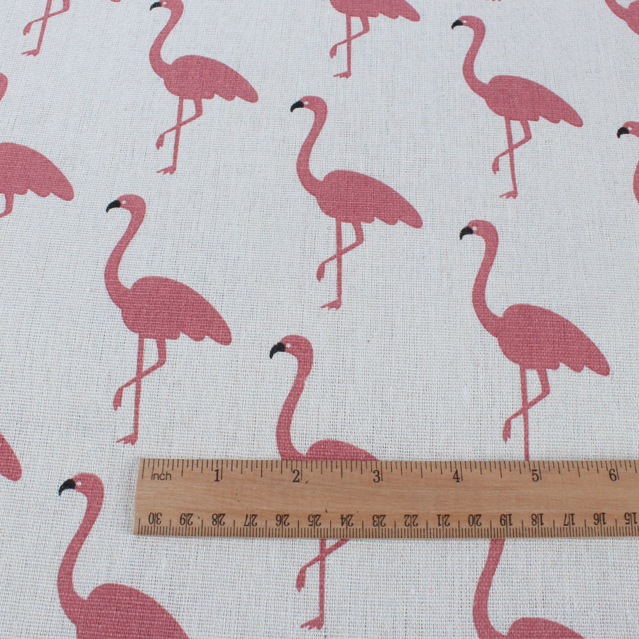 Flamingo Cotton Linen Fabric Patchwork DIY Craft Handwork Home Decor by the Yard