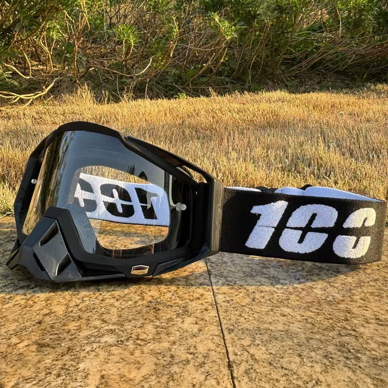 100 motorcykelglasögon skyddsglasögon motocrossglasögon hjälm mx moto dirt bike atv skidåkning utomhussporter glasögon skoter mask: Beige