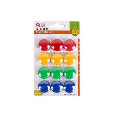 Kleurrijke circulaire magnetische gesp en schoolbord magneet absorber onderwijs whiteboard magneet absorber pin 30mm: Four-colour 12pcs S