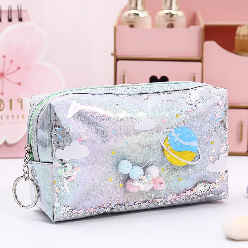 Miyahouse Quicksand maquillage sac Laser Sequin femmes fermeture éclair cosmétique organisateur stockage voyage Portable beauté lavage pochette étui sac