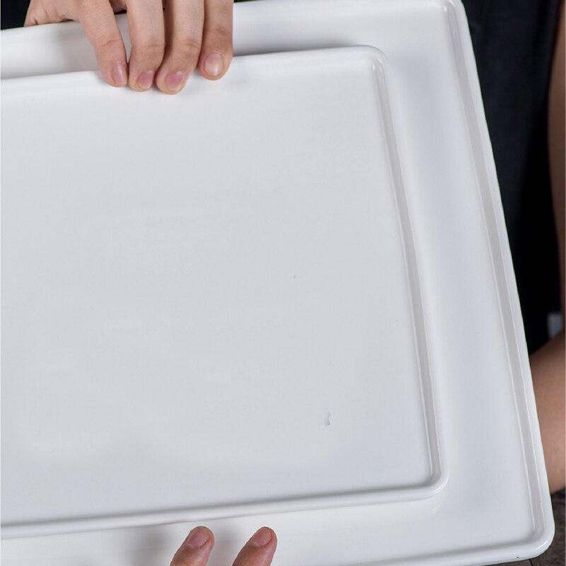8/10 inch Simple White Square Ceramic Steak Plate Western Food Dessert Salad Flat Dinner Plates Pasta Spaghetti Hotel Tablewares
