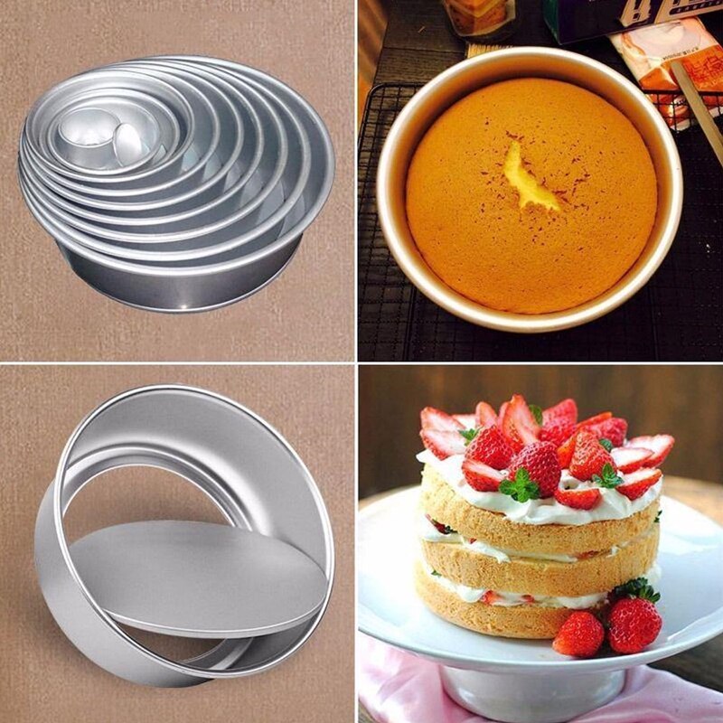6 Inch Aluminium Round Cake Baking Pan Mold Non-stick Removable Bottom Bread Pudding Pastry Mold Bakeware Household