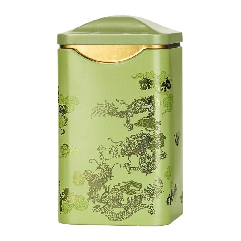 Latas vacías de hojalata de Metal, contenedor de almacenamiento para té, café, hierbas, dulces, Chocolate, azúcar, especias, aperitivos, envases para té: Green