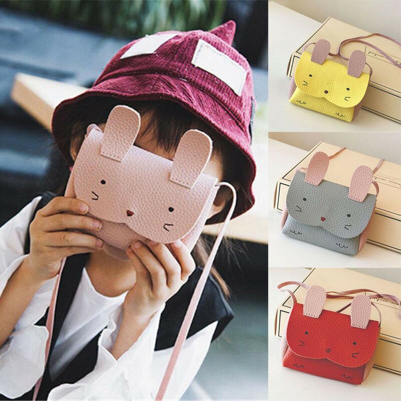 Rabbit Purses Bag Baby Kids Girls PU Leather Shoulder Bag Messenger Handbag Crossbody Satchel Bags