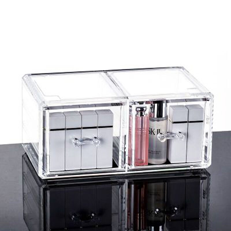 Drawer Makeup Organizer Cosmetics Storage Box Organizador Maquillaje Transparent Plastic Box Lipstick Jewelry Display Stand: Q