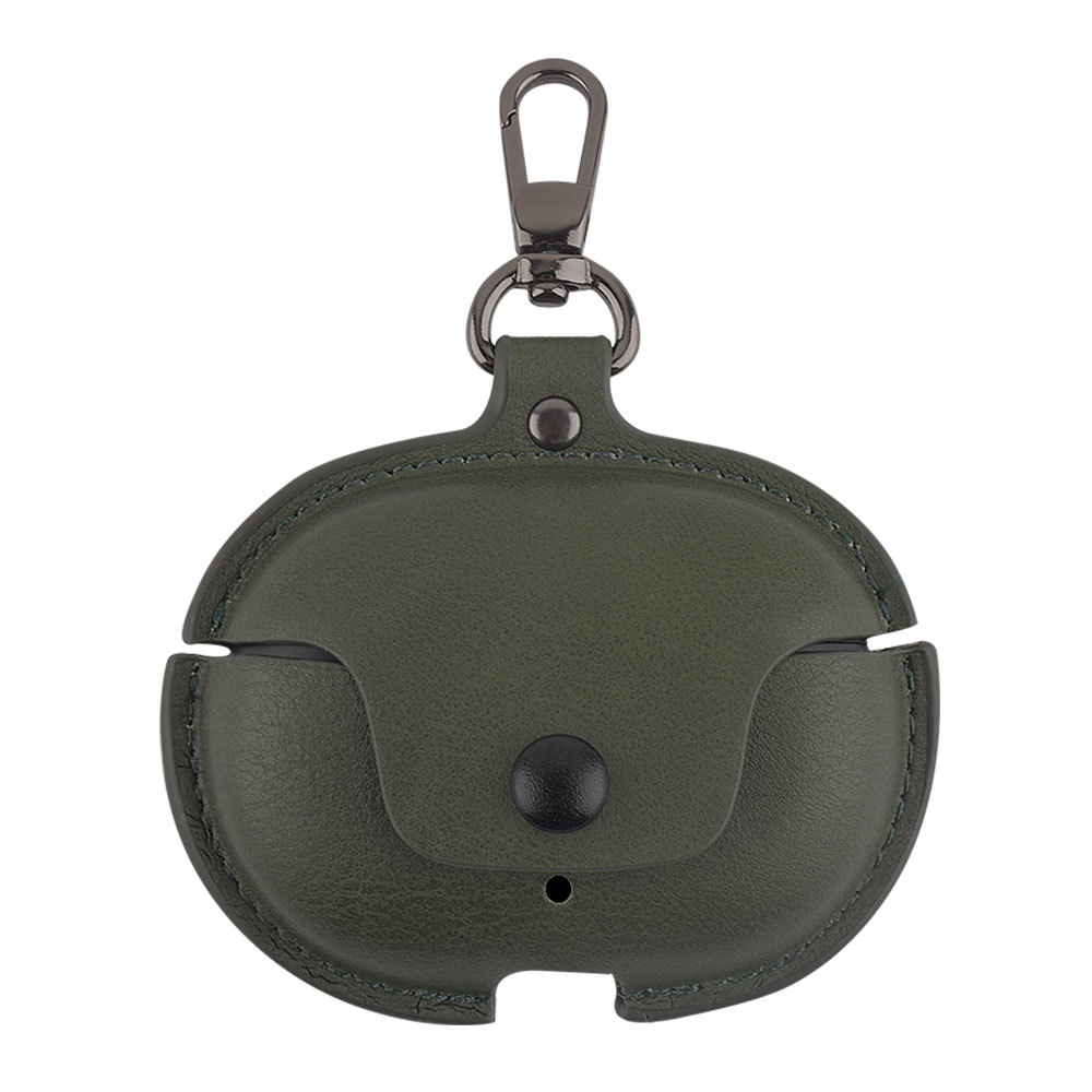 Funda protectora de cuero PU para Beats Studio Buds / Buds + Plus, accesorios para auriculares a prueba de golpes con llavero, Fundas: Verde
