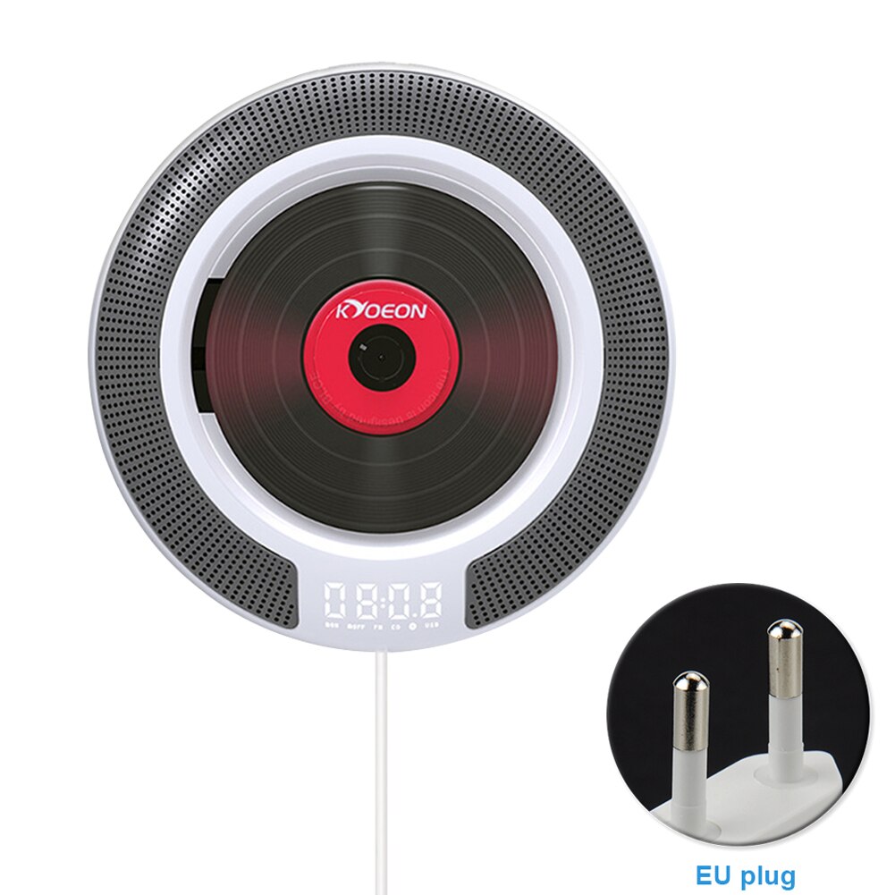 Portable Music Wall Mountable Multifunctional With Bluetooth Boombox Stereo Hifi CD Player Built In Speaker USB Port FM Radio: EU