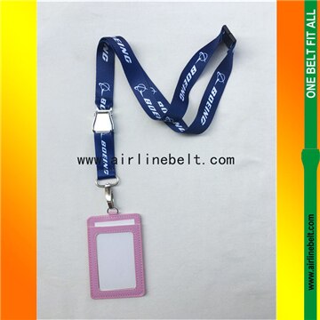 Blauw Boeing seat belt vliegtuig gesp lanyard met ID case houder voor pilot flight crew airman luchtvaart kantoor persoonlijkheid: Boeing light pink