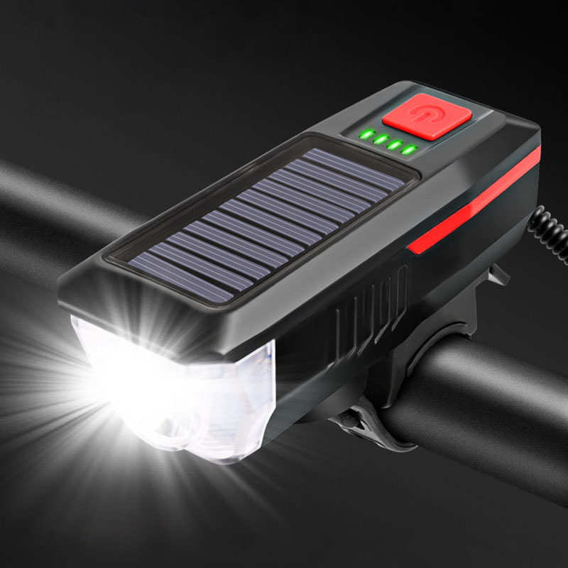 Neue Fahrrad MTB Licht Solar- USB Ladung aufladbare Radfahren Scheinwerfer Wasserdichte Fahrrad Scheinwerfer Hinten Rücklicht Lampe Taschenlampe: Solar--rot