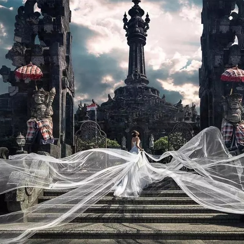 6 10 15 20 30 meter bruidsfoto feest bruids extra lang 6 10 15 20 30m witte mesh tule sluier bruid ivoor sluiers zonder kam