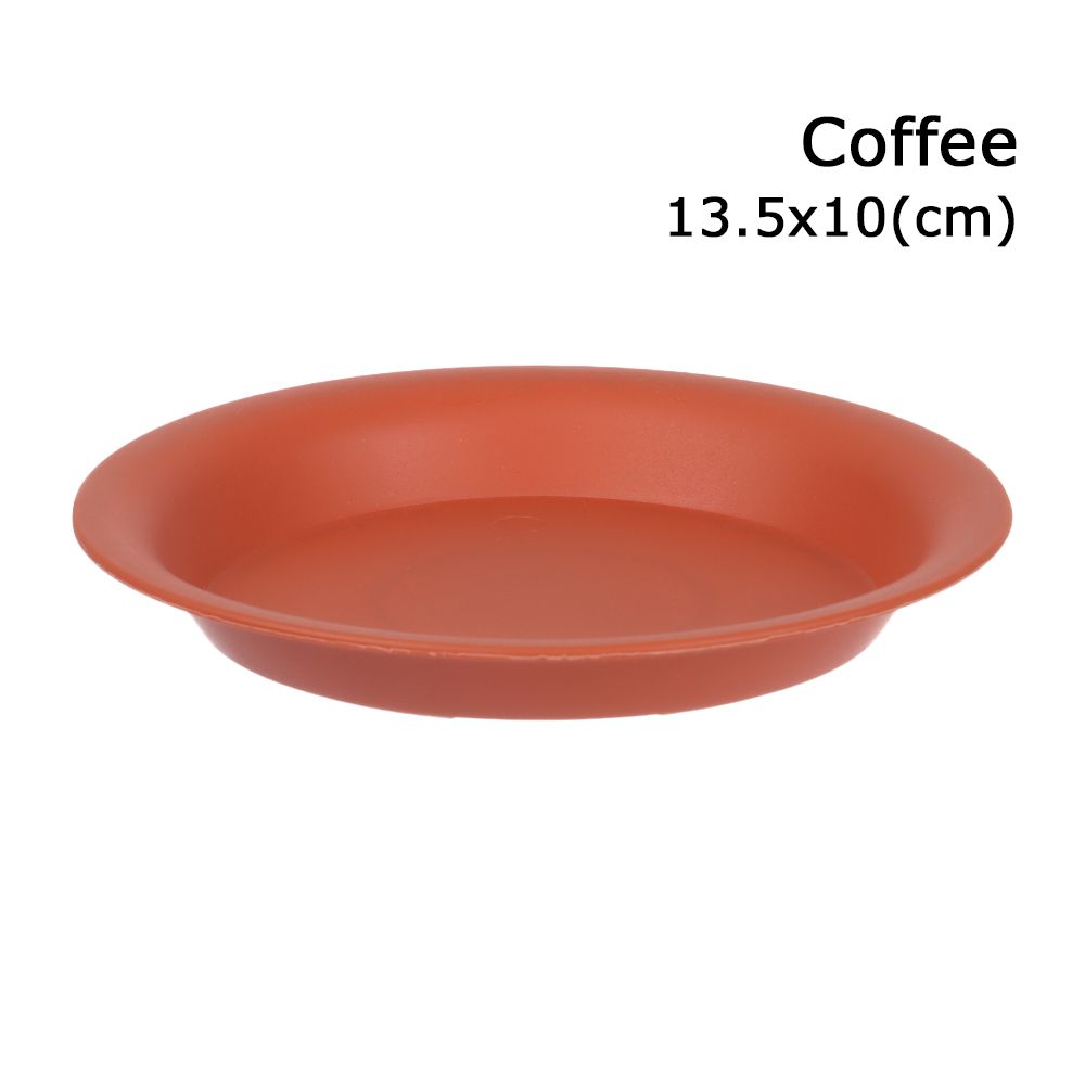 Soucoupes pour plantes, plateaux d'égouttage en plastique, soucoupes pour Pot de fleur d'intérieur et d'extérieur rond de 7cm/98cm/117cm/135cm/15cm, 3 pièces: coffee-13.5x10cm