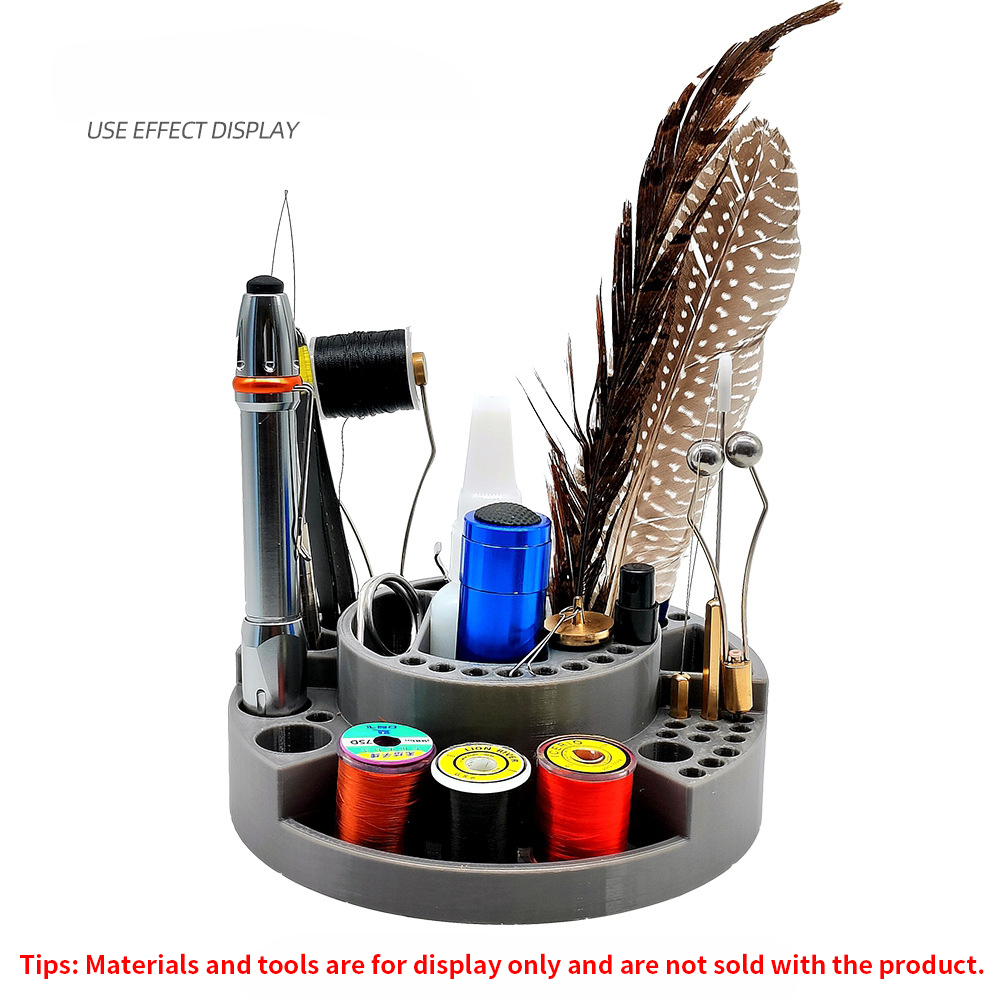 Fly Fishing Tying Tools Storage Case Caddy Fishing Tools Organizer Fly Tying Tool Station Fly Tying Tool Holder Tray Storage