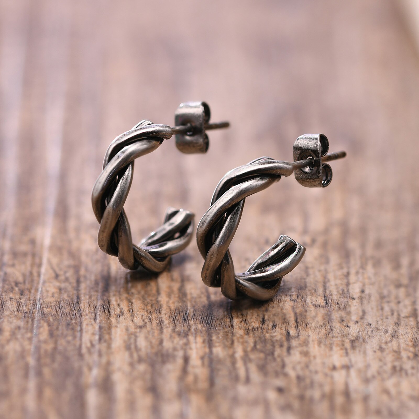 Mannen Hoops Oorbellen, Mini Twist Manchet Oorbellen. Rvs Twisted Kleine Hoops Earring, Minimalistische Mannen Sieraden