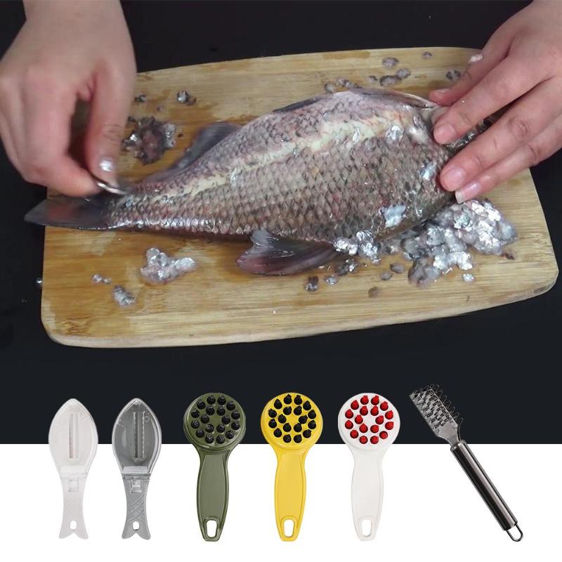 1pc fiskskinnsborste skrapa fiskefjäll borsta rivjärn snabbt ta bort fiskkniv rengöring skalare scaler skrapa