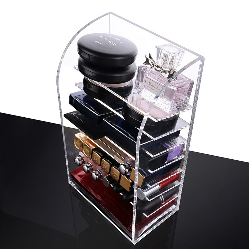 Flerskikts makeup arrangör akryl läppstift hållare smink fall kosmetika förvaringslåda nagellack display stativ rack