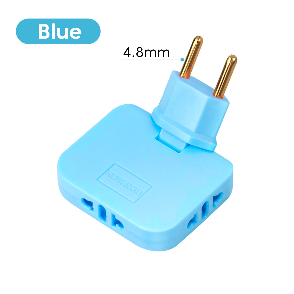 180 Grad drehbare Buchse 3-in-1 EU-Stecker Konverter Reise EU-Verlängerung stecker Multi-Stecker schlanke kabellose Steckdose Adapter buchsen: Dunkelblau