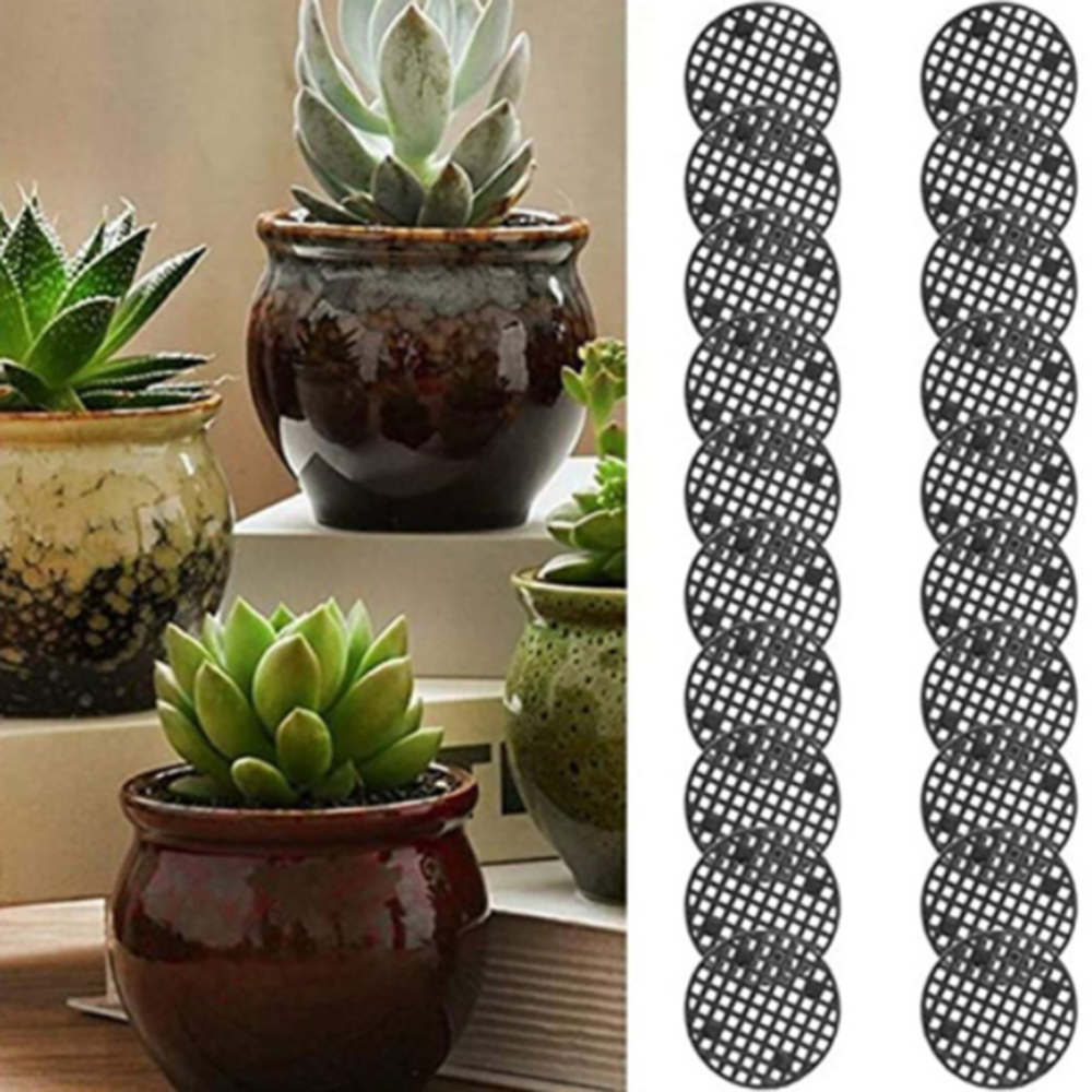 50pcs flowerpot mesh mat round garden drainage mesh screen to prevent soil loss