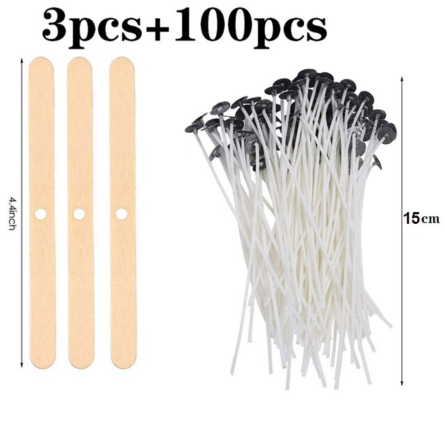 DIY Candle Crafting Kit Hand Making Craft Tool Wick Birthday Party Making Melting Pot Mould Suitable for Beginner Material: 103  pcs (15cm)