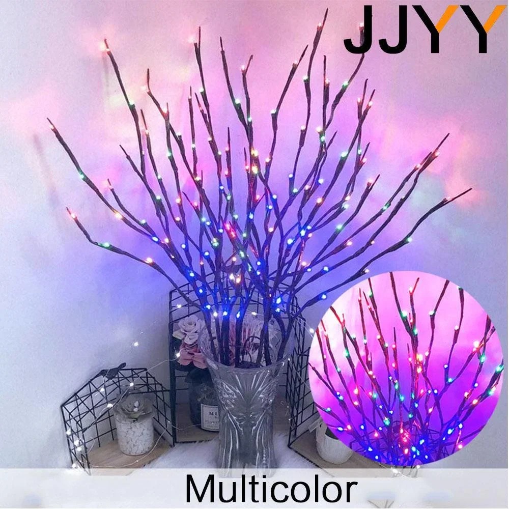 Luces LED de rama brillantes, luces decorativas con pilas, adecuadas para decoración del hogar, bodas, fiestas, festivales, Navidad: Verde menta