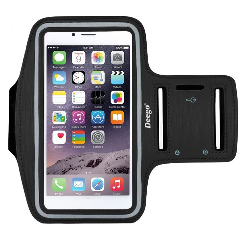 Brazalete deportivo Universal para correr para Iphone X, 7, 8, 6s, 6 Plus, S9, S8, Xiaomi, funda para teléfono, 6 pulgadas: Black