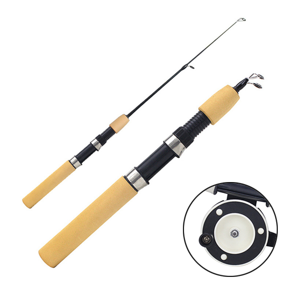 Winter Ice Fishing Rod with Fish Reel Fishing Tackle Equipment Outdoor Angling Spinning Winter Fish Pole Fish Gear: 1m