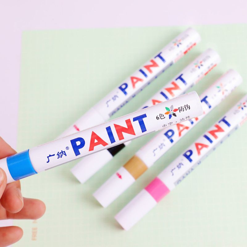 Lote de 12 unidades de bolígrafos impermeables de colores, marcadores de pintura permanentes para neumáticos de coche
