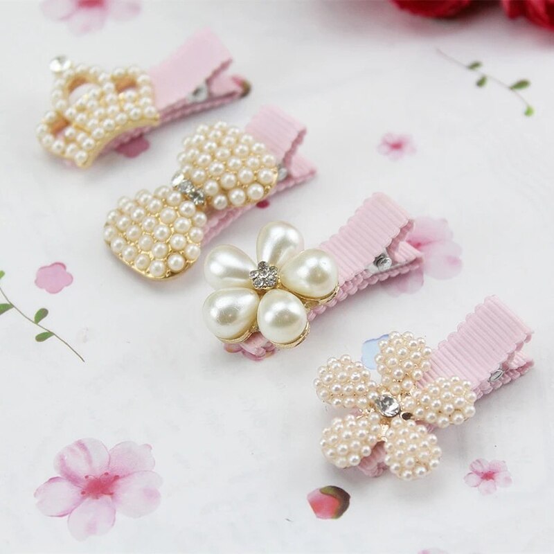 Korean Children's Pearl Hairpin Baby Hair Clips All-Inclusive Cloth Baby Girl Hair Accessories Birthday for Kids Crown