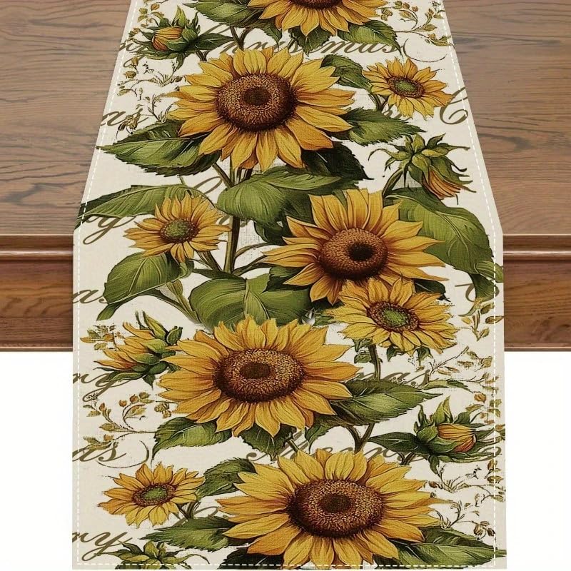Fall Sunflower Table Runner 13x72 Inch Seasonal Autumn Farmhouse Table Runners for Dinning Kitchen Party Table Decoration
