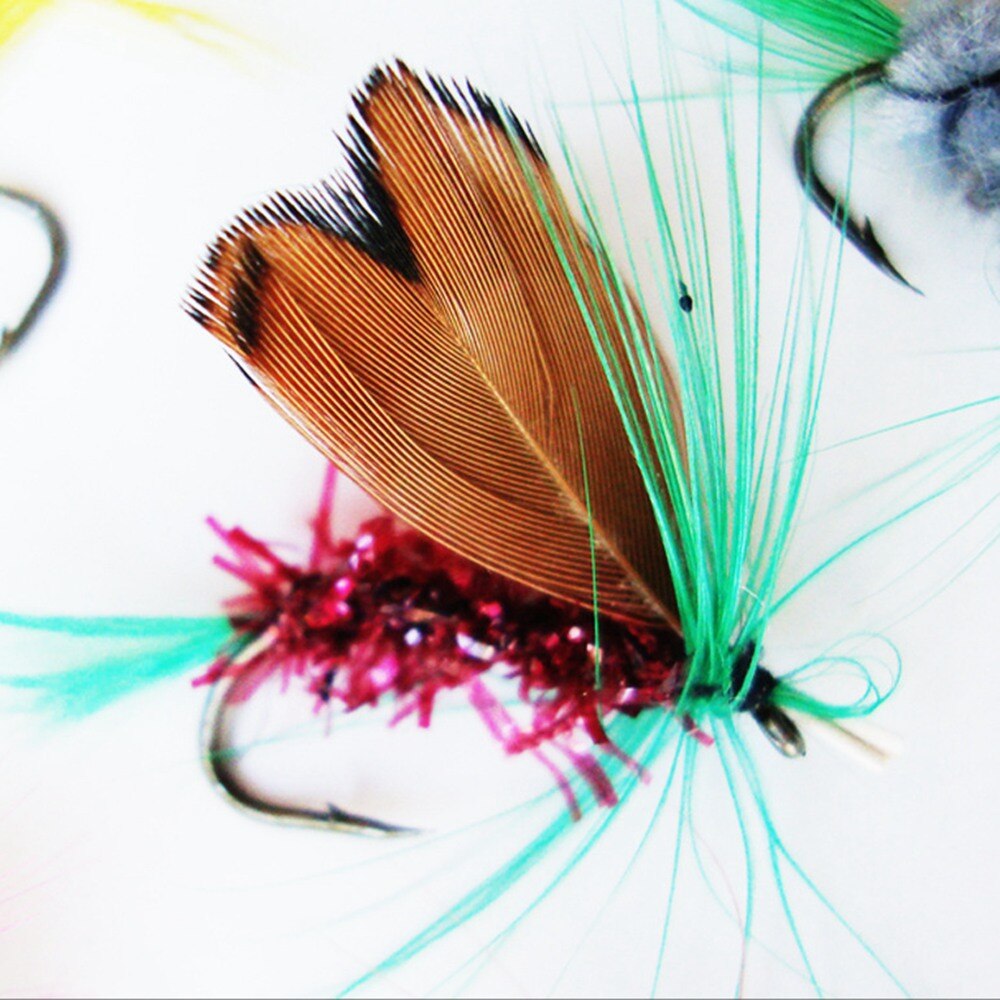 12Pcs/Set Insects Flies Fly Fishing Lures Bait High Carbon Steel Hook Fish Tackle With Super Sharpened Crank Hook Perfect Decoy