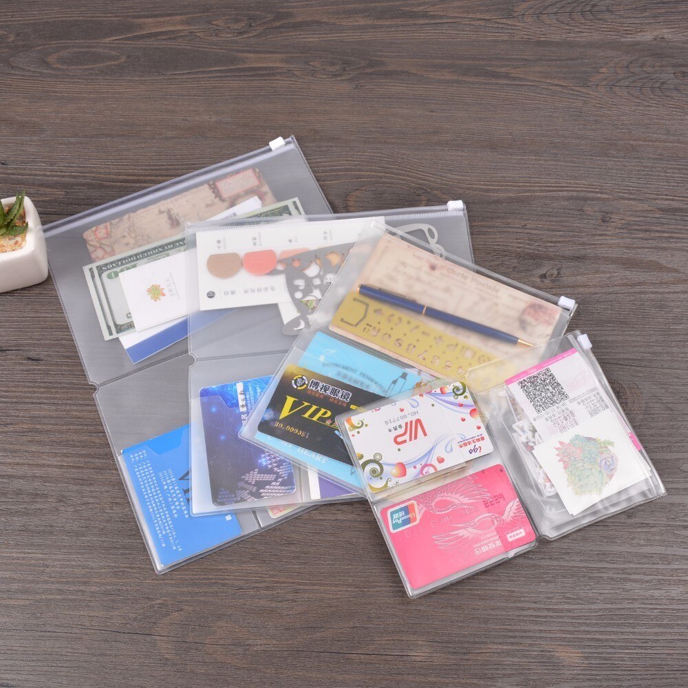PVC Zipper Pocket File Folder Travel Journal Notebook Planner Accessories Card Holder Storage Pouch Bag A5/Regular/Passport