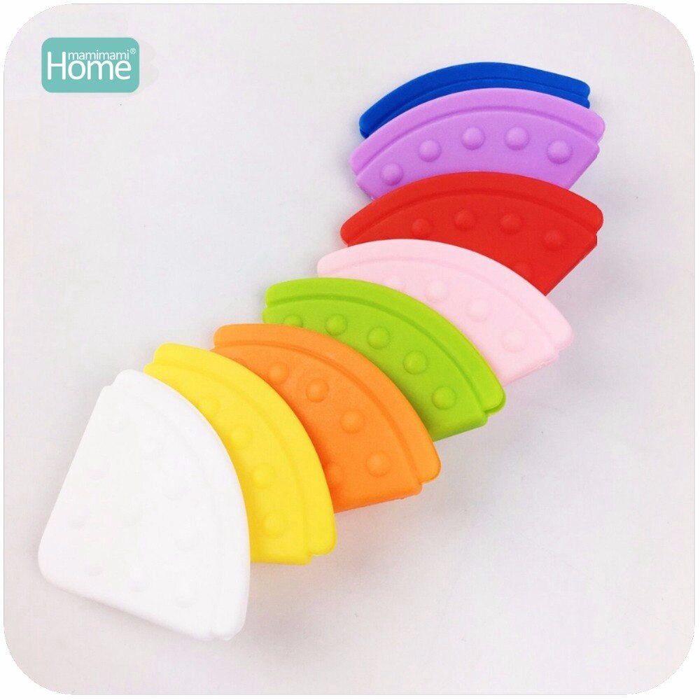 MamimamiHome Baby Hoek Slabbetjes Baby Bijtring 100pc BPA Gratis Bijtring Veilig Effen Kleur Stretchy Hanger Baby Rammelaar Speelgoed