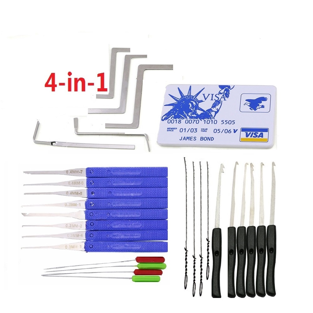 Locksmith Lock Pick Set Stainless Steel Double Row Tension Removal Hooks Lock Picks Tools Lockpick: Ivory