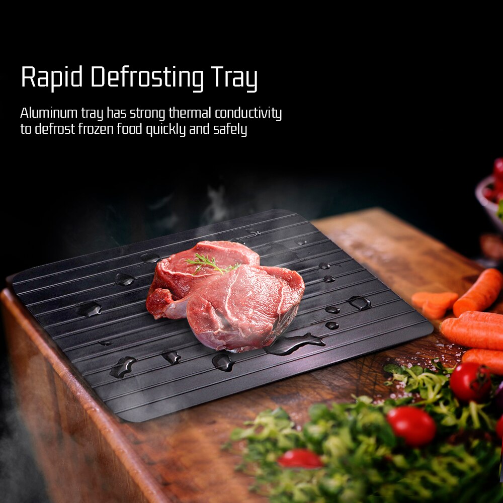 Rapid Defrosting Tray Thawing Plate for Frozen Food Defrost Steak Chicken Breast Bacon Aluminum Faster Defrosting Thawing Plate