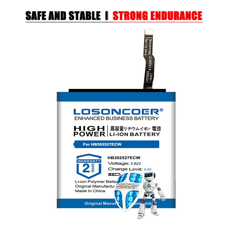100% Original LOSONCOER 280mAh HB302527ECW Battery for Huawei Honor Watch Magic Smart Watch Batteries