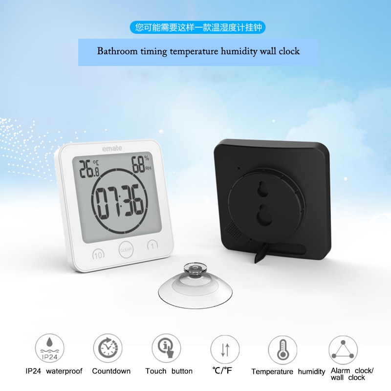 Horloges de salle de bain numérique Lcd étanche douche montres minuterie Temp horloge murale accessoires de décoration de la maison offre spéciale moderne