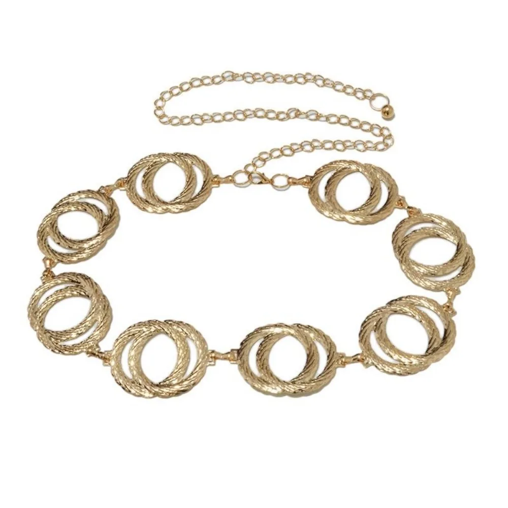 Gouden En Zilveren Vrouwen Grote Dubbele O Ring Taille Kettingriem