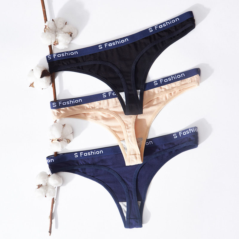 Sexede g-strenge dame bomuldstrusser lavtaljede g-strenge stribet ensfarvet underbukser pige komfortable trusser g-streng bikini