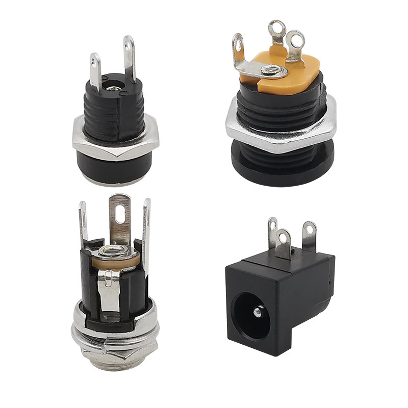 10 pièces 12V 5.5x2.1mm fiches Jack connecteurs cc 5.5*2.1mm alimentation cc mâle femelle prise écrou montage sur panneau connecteur adaptateur d'alimentation cc