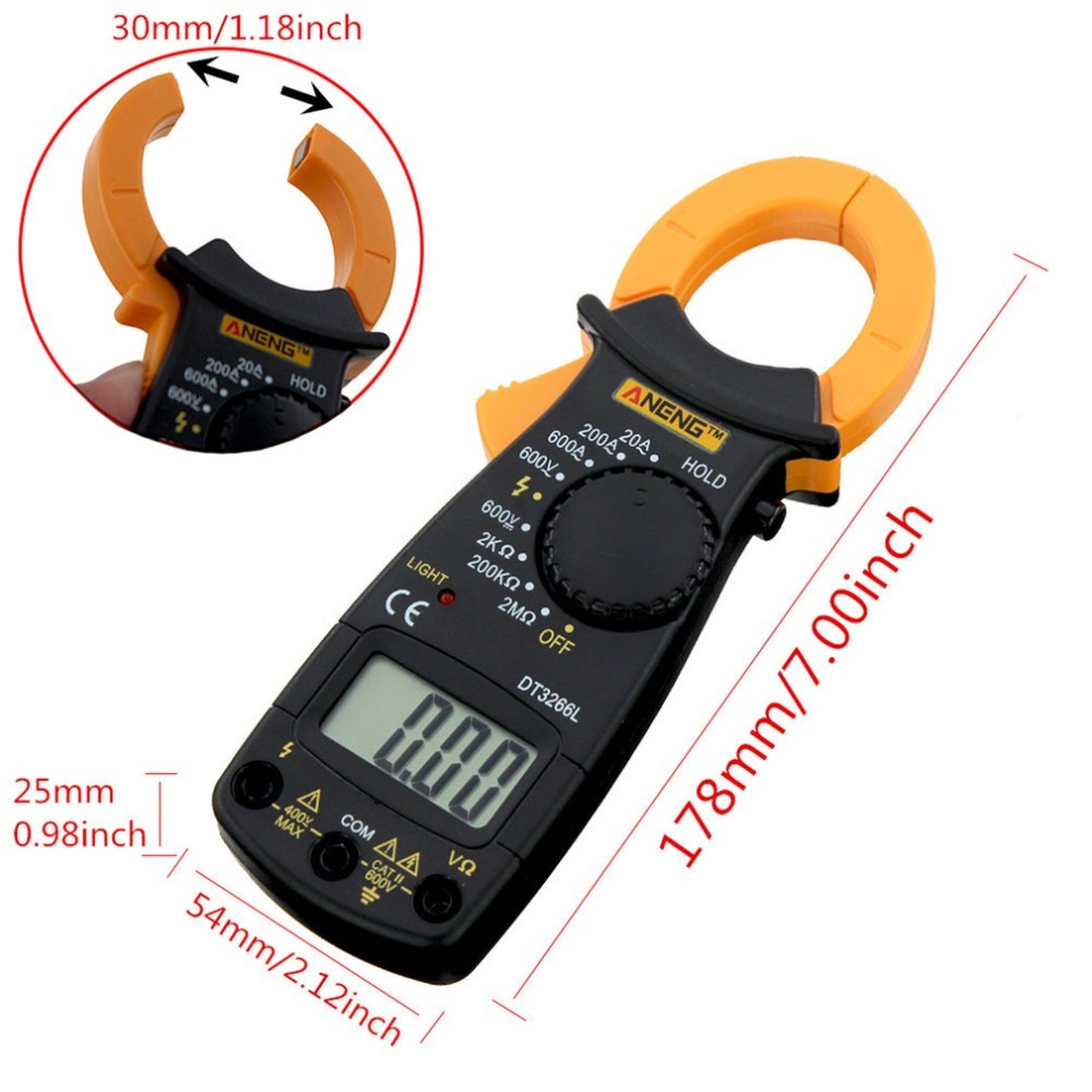 Aneng  dt3266l digital clamp ammeter ac dc ammeter multimeter voltmeter 400a electronic clamp meter diode brand wire tester