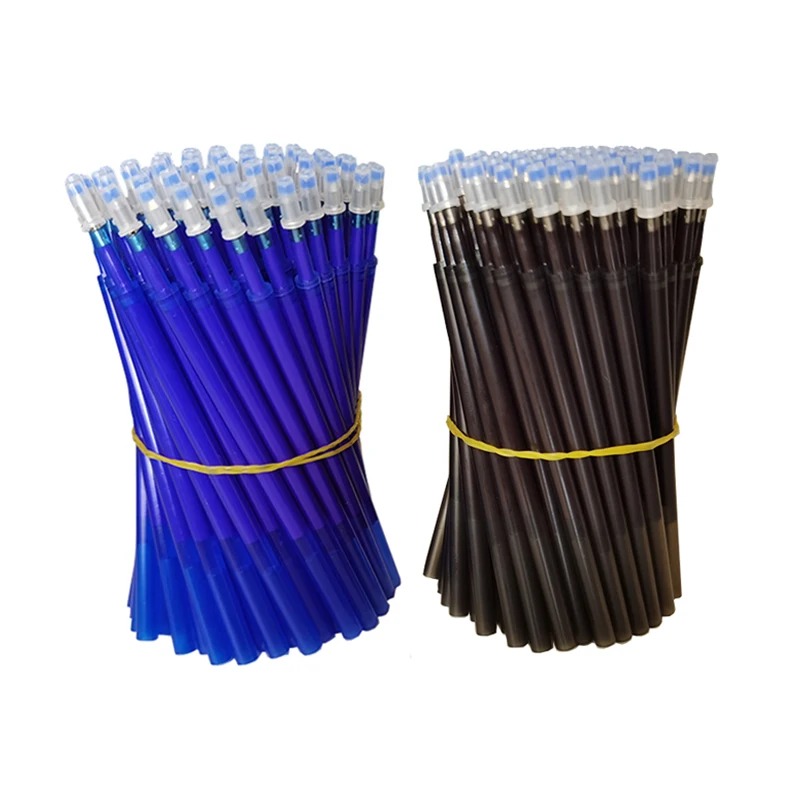 0,5mm retractable erasable gel pens with refills, black/blue gel ink, built-in eraser, office supplies, exam stationery
