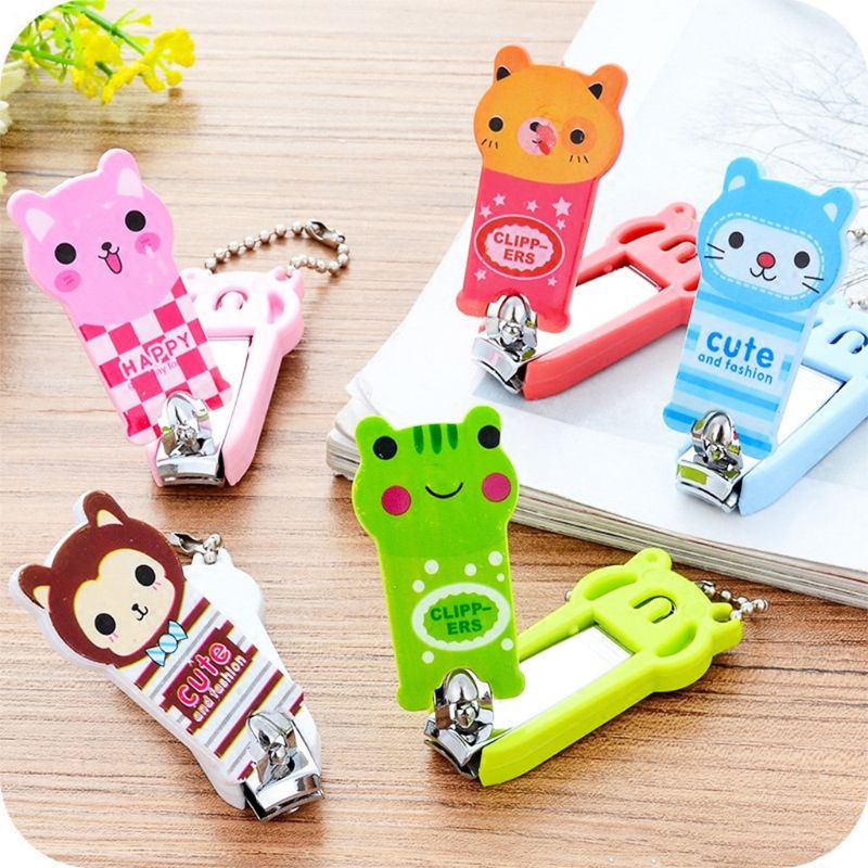 Mini Nail Clippers Pedicure Manicure Trimmer Cutter Lovely Cartoon Animal Shape Plastic Comfort Grip Handled Scissor